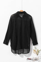 Load image into Gallery viewer, Beige Lace Crochet Collared Tunic Oversized Shirt
