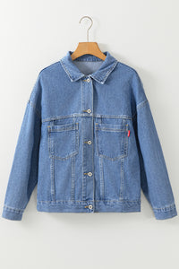 Wild Wind Washed Oversize Pocketed Denim Jacket