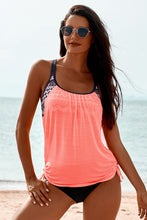 Load image into Gallery viewer, Pink Printed Lined Tankini Swimsuit
