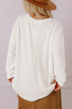 Load image into Gallery viewer, Peach Blossom Plus Size Ribbed Textured Long Sleeve T Shirt
