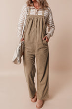 Load image into Gallery viewer, Black Solid Pocketed Loose Fit Corduroy Overall
