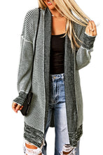 Load image into Gallery viewer, Yellow Plaid Knitted Long Open Front Cardigan
