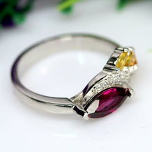Load image into Gallery viewer, NATURAL RED RHODOLITE GARNET &amp; CITRINE RING 925 SILVER STERLING SZ 8
