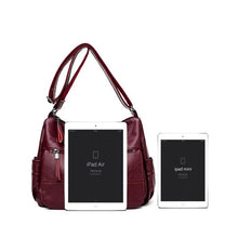 Load image into Gallery viewer, Soft Real Leather Luxury Ladies Handbags Crossbody Bag Shoulder Messenger Burgandy
