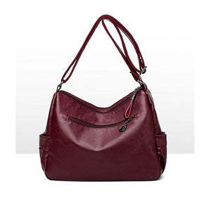 Soft Real Leather Luxury Ladies Handbags Crossbody Bag Shoulder Messenger Burgandy