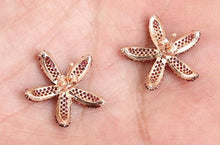 Load image into Gallery viewer, Starfish Earrings Ruby natural stones Rose Gold over.925 Solid Sterling Silver Fine Jewelry
