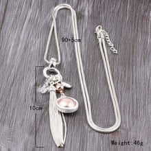 Load image into Gallery viewer, Long Snake Chain Silver Necklace Long Tassel Pendant Gold &amp; Silver. Free Shipping!
