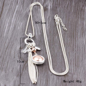 Long Snake Chain Silver Necklace Long Tassel Pendant Gold & Silver. Free Shipping!