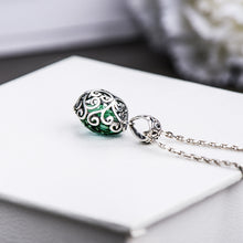 Load image into Gallery viewer, Pendant Emerald Natural Gemstone Antique Retro 925 Sterling Silver
