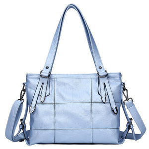 Luxury Leather Handbag Designer Light Blue Women Purse Shoulder Bags