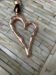 Boho Multi Black Cord Necklace Heart Pendant Gold Free Shipping!