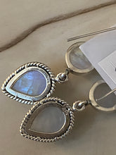 Load image into Gallery viewer, White Natural Real Stone Moonstone Earrings Handcrafted 925 Sterling Silver
