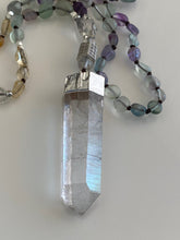Load image into Gallery viewer, Natural Stones Fluorite,Amerthist,Citrini Necklace with Crystal Pendant 2.31&quot; Handmaid
