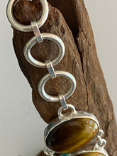 Load image into Gallery viewer, Precious Stone &quot; Tiger Eye &quot; Handcrafted Bracelet India 925 Sterling Silver
