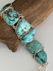 One of the KInd Turquoise Bracelet  Handcrfted in India 925 Sterling Silver