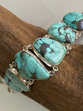 Load image into Gallery viewer, One of the KInd Turquoise Bracelet  Handcrfted in India 925 Sterling Silver
