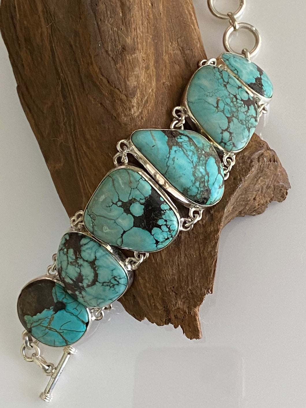 Lone Mountain Turquoise Bracelet, by David Lister– Raven Makes Gallery