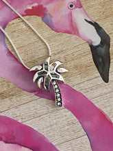 Load image into Gallery viewer, Palm Tree Pendant, Abalone &amp; White Topaz Sterling Silver Jewelry. Free Chain. Free Shipping!
