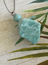 Load image into Gallery viewer, Raw Rough Perfume or Ashes Bottle Pendant Necklace, Handmade Natural Amazonite
