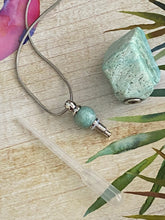 Load image into Gallery viewer, Raw Rough Perfume or Ashes Bottle Pendant Necklace, Handmade Natural Amazonite
