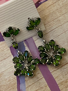 Handcrafted Chrome Diopside Earrings 925 Sterling Silver Fine Jewelry