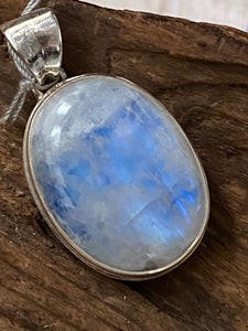 Blue Moonstone Pendant 925 Solid Sterling Silver Jewelry.