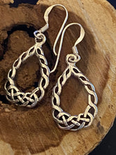 Load image into Gallery viewer, Filigree Sterling Silver Oval Dangling Earrings
