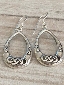 Filigree Oval Unique Design Dangling Earrings Sterling Silver