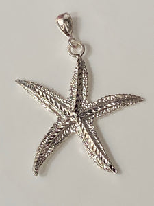 Starfish Pendant 100% Sterling Silver Jewelry. Free Shipping! Free Silver Plated Chain