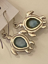 Load image into Gallery viewer, Larimar Turtle.Dangling Earrings.Sterling Silver.Free Shipping!!
