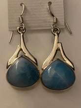Load image into Gallery viewer, Larimar Teardrop &amp; Sterling Silver Dangling Earrings..Free Shipping!!
