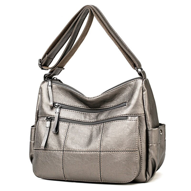 Soft Real Leather Luxury Ladies Handbags Crossbody Bag Shoulder Messenger Bronze