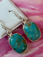 Load image into Gallery viewer, Earrings Handcrafted Kingman Turquoise . Sterling Silver
