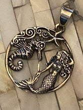 Load image into Gallery viewer, Mermaid &amp; Seahorse Sterling Silver Pendant Jewelry. Free Shipping!
